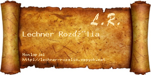 Lechner Rozália névjegykártya